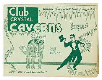 (ENTERTAINMENT.) Papers of Alonzo Collins, proprietor of Washington's Club Caverns.